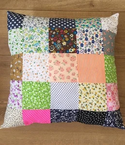 New handmade Patchwork Unique Cushion Cover Pillow Home Decor 40x40 cms country - Picture 1 of 2