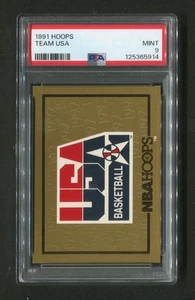 1991 Hoops Team USA Men's Olympic Basketball Dream Team Cover Card PSA 9 MINT - Picture 1 of 2