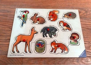 Ravensburger Forest Animals Wooden Puzzle Vintage Children's - Picture 1 of 1
