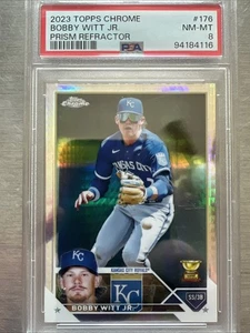 Bobby Witt Jr. 2023 Topps Chrome #176 Prism Refractor Royals PSA 8🔥INVEST🔥📈 - Foto 1 di 2