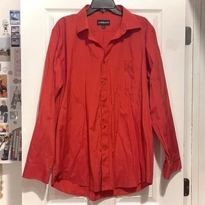 Men’s Adolfo 2XL XXL Red Long Sleeve Button Up Dress Shirt - Picture 1 of 3