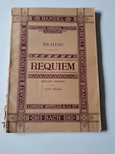 Brahms Requiem for Soprano & Baritone Soli, Chorus & Orchestra 1957 Novello - Picture 1 of 11