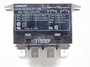 1 Omron G5D-22423T-US 24VDC Coil, 20A 240VAC Contacts DPDT Power Relay - Picture 1 of 2