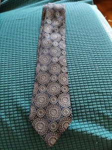 Gianni Versace Krawatte, 100 % Seide Dunkel Blau Mit Mustern - Bild 1 von 4