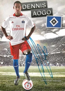 Dennis Aogo Original Autogrammkarte Hamburger SV - ca.11cm x 15cm - Bild 1 von 2