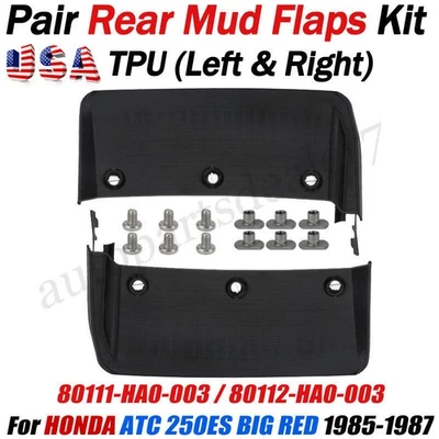 Rear Back Mud Flaps For 1985-87 Honda Atc 250Es Big Red Splash Guards Left+Right - Image 1 of 4
