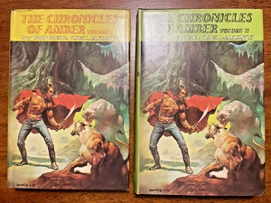 Roger Zelazny - The Chronicles of Amber (Vol 1 & 2  1970 HC) Boris Vallejo Cover - Picture 1 of 11