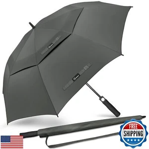 NINEMAX Golf Umbrella 62 Inch Automatic Open, Large Double Canopy Vented Over - Picture 1 of 5