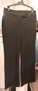 Dahlia Collection Women's Stylish Dress Pants Size 4P Black Rhinestone Decor - Picture 1 of 24