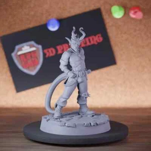 Tiefling Smoking Miniature Town Bandit Mini Dungeons and Dragons DnD 5e TTRPG - Bild 1 von 8