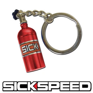 SICKSPEED NITROUS BOTTLE NOS KEYCHAIN METAL KEY RING/CHAIN FOB P5 RED - Picture 1 of 1