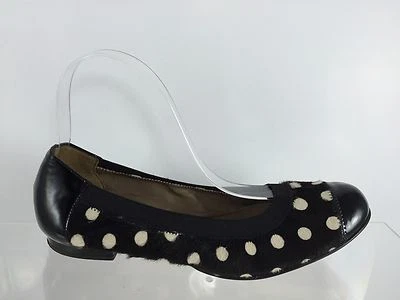 Женские черные/белые кожаные туфли на плоской подошве в горошек Anyi Lu 36 - Изображение 1 из 4