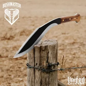 United Cutlery Bushmaster Kukri Knife UC3496 Leather Sheath 1065 Carbon Blade - Picture 1 of 5