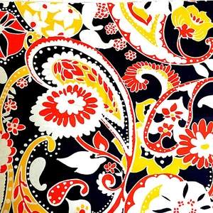 Floral Paisley Canvas Fabric Large Print Sew Craft Quilt 45" W x 16" L + More - Picture 1 of 7