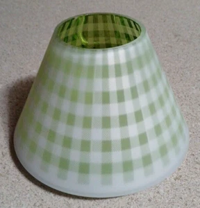 Yankee Candle J/S Lime Gingham Large Glass Shade - Picture 1 of 4