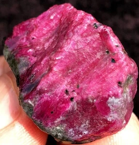 Museo 22,3 g!!! Rubí rojo natural en gema de cristal de zoisita verde espécimen ee1286 - Imagen 1 de 12