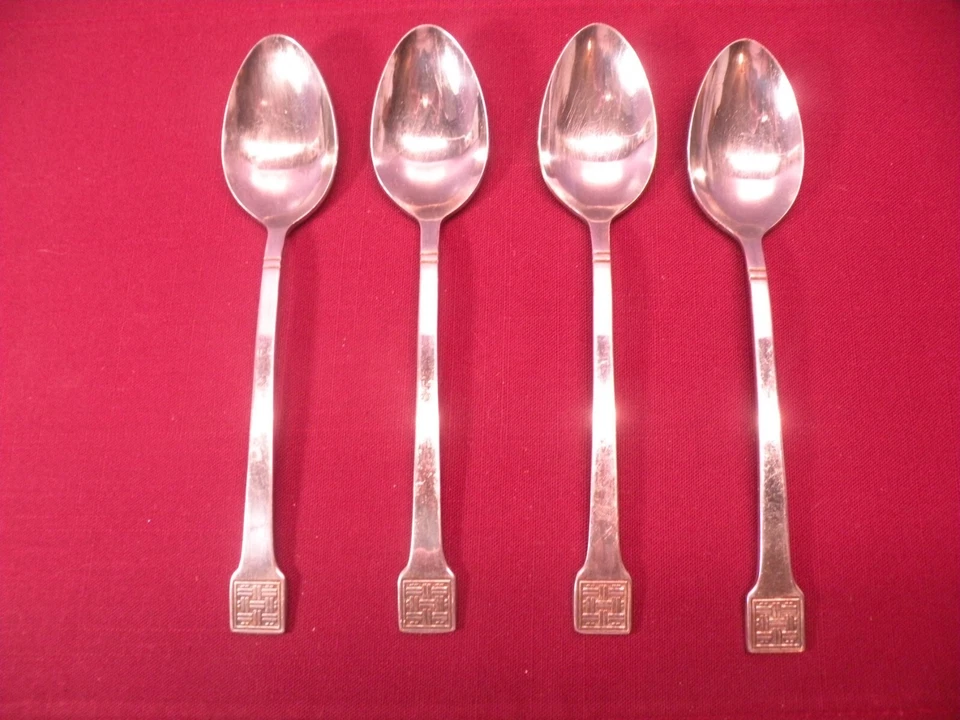 Juego de 4 cucharas soperas ovaladas Oxford Hall Basketville Place de acero inoxidable de 7 3/8 pulgadas GA3 Foto 1 de 4