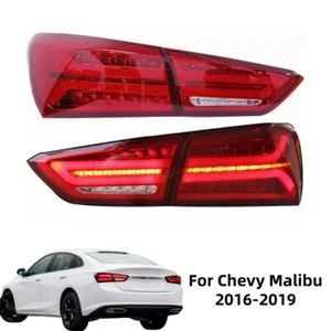 For Chevrolet Malibu 2016-2019 Red LED Tail Lights Sequential Replace Rear Lamps - Foto 1 di 13