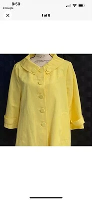 Abrigo Chaqueta Worthington Amarillo Mantequilla Mujer Grande Retro Vibes Años 60 70 Foto 1 de 4