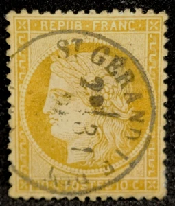 MATT'S STAMPS FRANCE #54 10-CENTIMES POSTAGE STAMP, USED, CV$85, VERY NICE! - Picture 1 of 3
