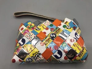 Nahui Ollin DOTS Candy Wrapper Wristlet Bag Clutch Wallet Zipper  - Picture 1 of 8