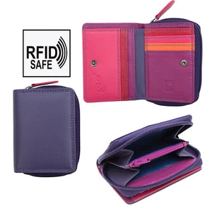 Prime Hide London Collection RFID Blocking Small Purple Leather Purse Wallet NEW - Picture 1 of 8