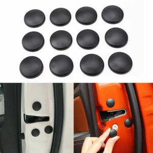 12Pcs Car Interior Door Lock Screw Protector Cover Cap Black Trim Accessories - Picture 1 of 12