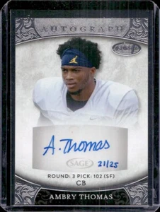Ambry Thomas 2021 Sage Aspire Silver Auto Autograph Rc Rookie /25 - Picture 1 of 3