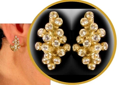 NEW: Grapes Huggie Earrings 18K Gold & Diamonds. Available in Silver & Any Stone - Image 1 of 4