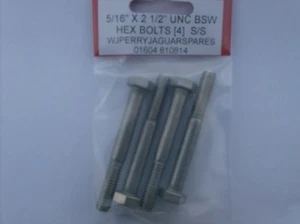 BULLONI TESTA ESAGONALE 5/16" X 2 1/2" UNC A2 INOX X 4 - Foto 1 di 1
