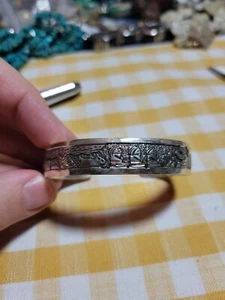 Detailliertes Navajo Geschichtenerzähler Sterling Armband ~ signiert Elaine Becenti - Bild 1 von 5