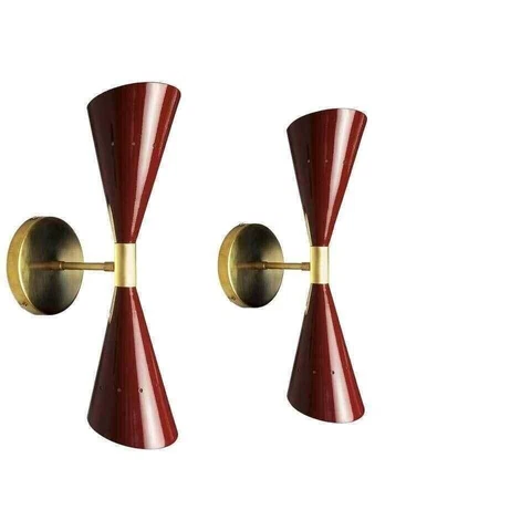 Pair Of Italian Modern Brass Wall Lamps Mid century Lighting Wall Fixtures Cover