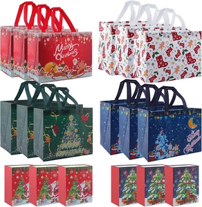 18 Pack Christmas Gift Bags Assorted Sizes,Large Non-Woven Christmas Tote Bags C - Picture 1 of 7