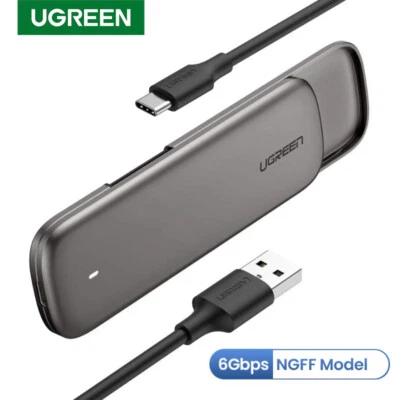 Ugreen M.2 SATA 6Gbps SSD Enclosure Type C USB 3.1 Gen2 Thunderbolt 3 M+B B-Key - Image 1 of 4