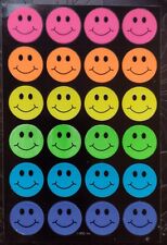 Vtg AMERICAN GREETINGS Stickers FLUORESCENT SMILE FACES Happy AGC