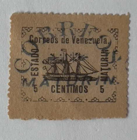 1903 MATURIN LOCAL STATE OF GUYANA 5C STAMP VENEZUELA , POSSIBLE FORGERY Cover