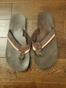 SÜSSE VINTAGE HOLLISTER BRAUNE LEDER OBERMATERIAL SANDALEN HERREN GRÖSSE US11 - Bild 1 von 4