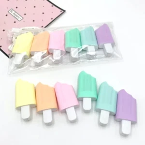6x süße Eislollies Highligter. Lebensmittelstifte. Kommt im Reißverschlussgehäuse. - Bild 1 von 1