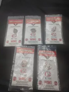 CINCINNATI REDS 5 TIME WORLD SERIES 5 Lapel Pin Set - Coca-Cola / AMERISTOP Card - Picture 1 of 7