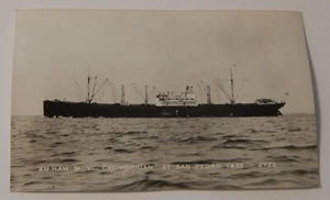 Steamship Steamer CALIFORNIAN at San Pedro California real photo postcard RPPC - Picture 1 of 2