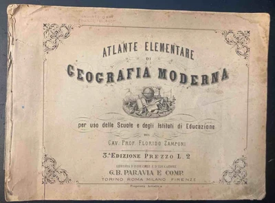 Zamponi F. Atlante di Geografia Moderna. Torino. Paravia. Senza data ma 1870 - Immagine 1 di 4