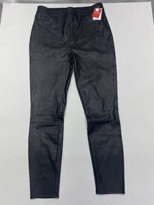 SPANX NWT BLACK FAUX LEATHER PANTS XL TALL CONCERT CITY PARTY GOING OUT - Picture 1 of 14