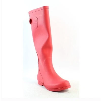 NUEVO CON ETIQUETAS Botas de Lluvia Pajar Patricia Para Mujer 6 Rojo Goma Alto Hasta la Rodilla Foto 1 de 4