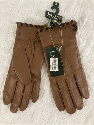 Guantes de Conducción Lauren Ralph Lauren Mujer Talla Pequeña Cuero Marrón Nuevos con Etiquetas Foto 1 de 4