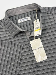 Camicia Tommy Bahama Islandzone uomo media tasca geometrica The Coconut Point nuova con etichetta - Foto 1 di 11