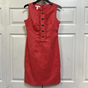 London Times Sleeveless Pencil Dress Size 6 Coral - Picture 1 of 16