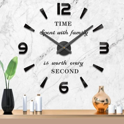 Large DIY Wall Clock, Battery Operated, Modern, Decorative, Living Room, Office - Image 1 of 4