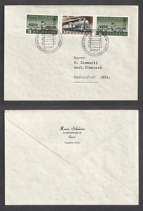 Switzerland 1947 Railway Baden Zurich 10c + 5c x 2 FDC. First Day Cover. Trains - Picture 1 of 3