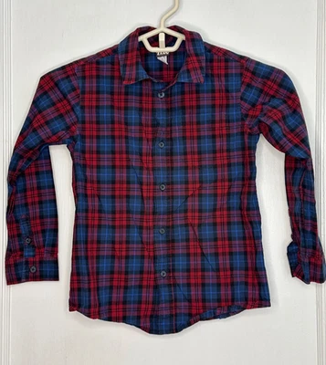 Tea Collection Boys Size 6 Red & Blue Plaid Long Sleeve Button Up Shirt - Image 1 of 4