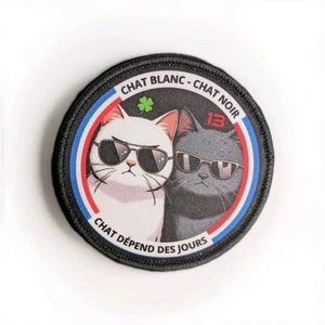 Écusson auto-aggripant, FDO, Chat Blanc / Chat Noir - Afbeelding 1 van 1
